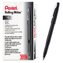 Pentel® wholesale. PENTEL Rolling Writer Stick Roller Ball Pen, Medium 0.8mm, Black Ink-barrel, Dozen. HSD Wholesale: Janitorial Supplies, Breakroom Supplies, Office Supplies.