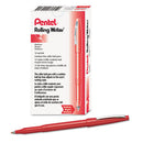 Pentel® wholesale. PENTEL Rolling Writer Stick Roller Ball Pen, Medium 0.8mm, Red Ink-barrel, Dozen. HSD Wholesale: Janitorial Supplies, Breakroom Supplies, Office Supplies.