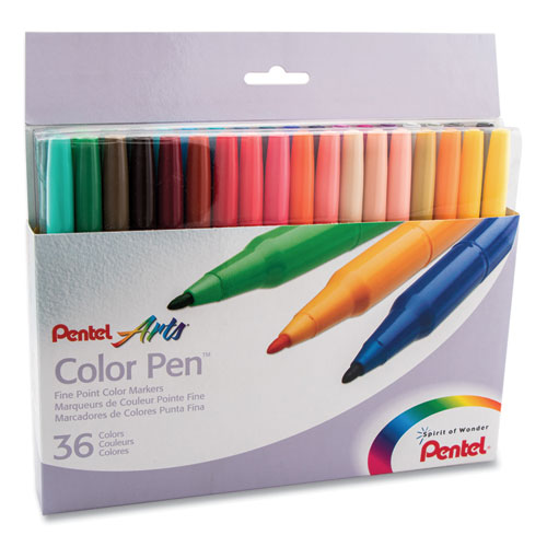Pentel® wholesale. PENTEL 36-color Pen Set, Fine Bullet Tip, Assorted Colors, 36-set. HSD Wholesale: Janitorial Supplies, Breakroom Supplies, Office Supplies.