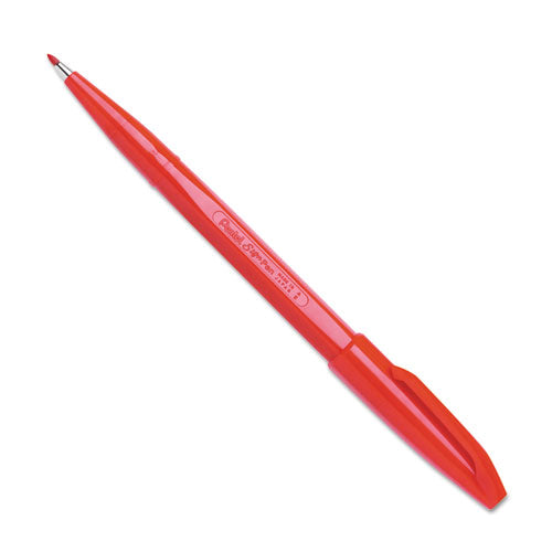 Pentel Arts® wholesale. Sign Pen Color Marker, Extra-fine Bullet Tip, Red, Dozen. HSD Wholesale: Janitorial Supplies, Breakroom Supplies, Office Supplies.