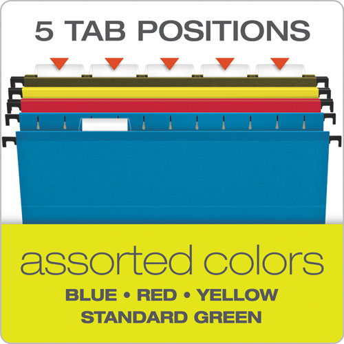 Pendaflex® wholesale. PENDAFLEX Surehook Hanging Pocket File, Letter Size, 1-5-cut Tab, Assorted, 4-pack. HSD Wholesale: Janitorial Supplies, Breakroom Supplies, Office Supplies.