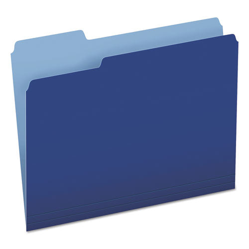 Pendaflex® wholesale. PENDAFLEX Colored File Folders, 1-3-cut Tabs, Letter Size, Navy Blue-light Blue, 100-box. HSD Wholesale: Janitorial Supplies, Breakroom Supplies, Office Supplies.