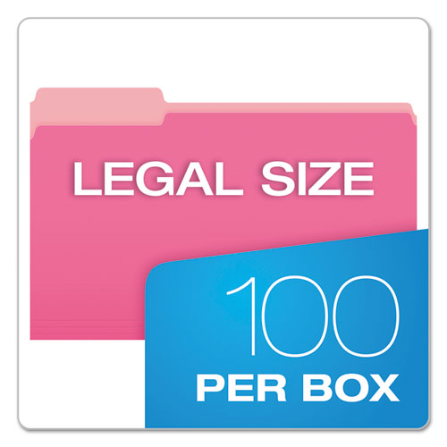 Pendaflex® wholesale. PENDAFLEX Colored File Folders, 1-3-cut Tabs, Legal Size, Pink-light Pink, 100-box. HSD Wholesale: Janitorial Supplies, Breakroom Supplies, Office Supplies.