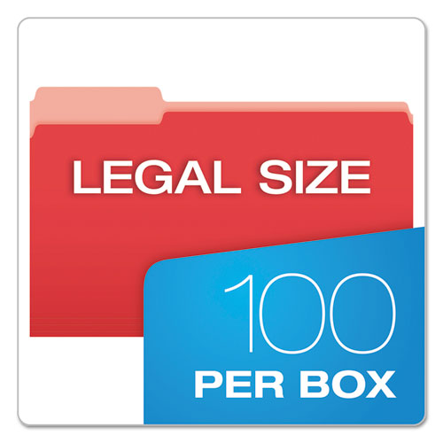 Pendaflex® wholesale. PENDAFLEX Colored File Folders, 1-3-cut Tabs, Legal Size, Red-light Red, 100-box. HSD Wholesale: Janitorial Supplies, Breakroom Supplies, Office Supplies.