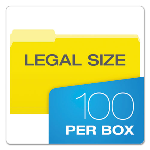 Pendaflex® wholesale. PENDAFLEX Colored File Folders, 1-3-cut Tabs, Legal Size, Yellowith Light Yellow, 100-box. HSD Wholesale: Janitorial Supplies, Breakroom Supplies, Office Supplies.