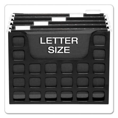 Pendaflex® wholesale. PENDAFLEX Desktop File With Hanging Folders, Letter Size, 6" Long, Black. HSD Wholesale: Janitorial Supplies, Breakroom Supplies, Office Supplies.