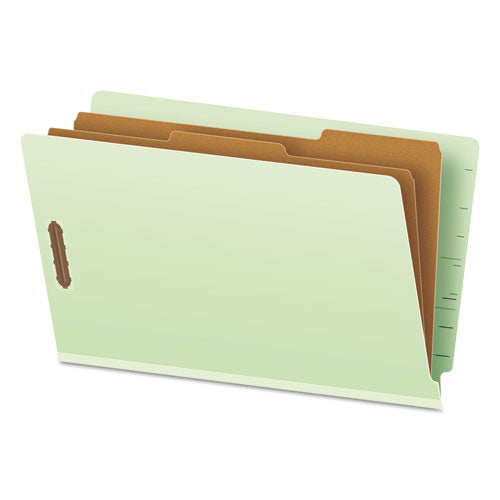 Pendaflex® wholesale. End Tab Classification Folders, 2 Dividers, Legal Size, Pale Green, 10-box. HSD Wholesale: Janitorial Supplies, Breakroom Supplies, Office Supplies.