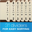 Pendaflex® wholesale. PENDAFLEX General Purpose Indexed Sorter, 31 Dividers, Alpha-numeric-months-dates-days, Letter-size, Brown Frame. HSD Wholesale: Janitorial Supplies, Breakroom Supplies, Office Supplies.