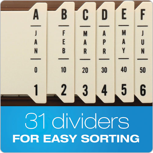 Pendaflex® wholesale. PENDAFLEX General Purpose Indexed Sorter, 31 Dividers, Alpha-numeric-months-dates-days, Letter-size, Brown Frame. HSD Wholesale: Janitorial Supplies, Breakroom Supplies, Office Supplies.