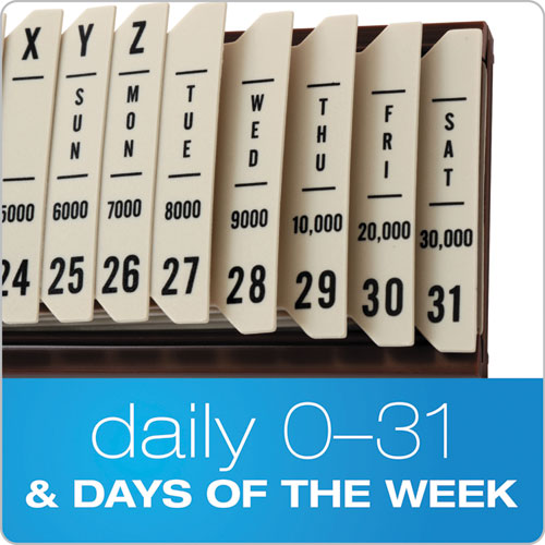 Pendaflex® wholesale. PENDAFLEX General Purpose Indexed Sorter, 31 Dividers, Alpha-numeric-months-dates-days, Letter-size, Brown Frame. HSD Wholesale: Janitorial Supplies, Breakroom Supplies, Office Supplies.