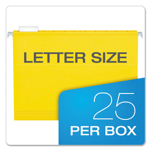 Pendaflex® wholesale. Extra Capacity Reinforced Hanging File Folders With Box Bottom, Letter Size, 1-5-cut Tab, Yellow, 25-box. HSD Wholesale: Janitorial Supplies, Breakroom Supplies, Office Supplies.