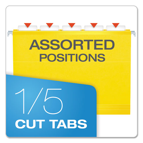 Pendaflex® wholesale. Extra Capacity Reinforced Hanging File Folders With Box Bottom, Letter Size, 1-5-cut Tab, Yellow, 25-box. HSD Wholesale: Janitorial Supplies, Breakroom Supplies, Office Supplies.