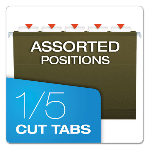 Pendaflex® wholesale. Extra Capacity Reinforced Hanging File Folders With Box Bottom, Letter Size, 1-5-cut Tab, Standard Green, 25-box. HSD Wholesale: Janitorial Supplies, Breakroom Supplies, Office Supplies.