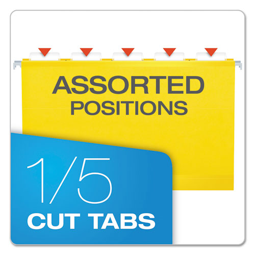 Pendaflex® wholesale. Extra Capacity Reinforced Hanging File Folders With Box Bottom, Legal Size, 1-5-cut Tab, Yellow, 25-box. HSD Wholesale: Janitorial Supplies, Breakroom Supplies, Office Supplies.