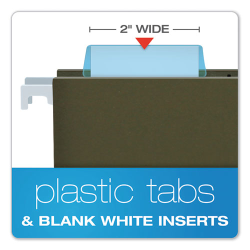 Pendaflex® wholesale. PENDAFLEX Transparent Colored Tabs For Hanging File Folders, 1-5-cut Tabs, Blue, 2" Wide, 25-pack. HSD Wholesale: Janitorial Supplies, Breakroom Supplies, Office Supplies.