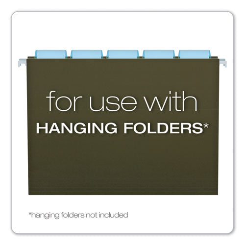 Pendaflex® wholesale. PENDAFLEX Transparent Colored Tabs For Hanging File Folders, 1-5-cut Tabs, Blue, 2" Wide, 25-pack. HSD Wholesale: Janitorial Supplies, Breakroom Supplies, Office Supplies.