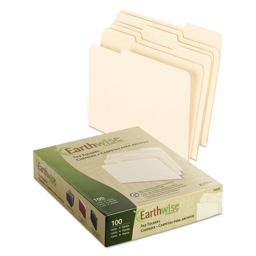 Pendaflex® wholesale. PENDAFLEX Earthwise By 100% Recycled Manila File Folders, 1-3-cut Tabs, Letter Size, 100-box. HSD Wholesale: Janitorial Supplies, Breakroom Supplies, Office Supplies.