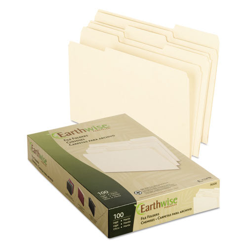 Pendaflex® wholesale. PENDAFLEX Earthwise By 100% Recycled Manila File Folders, 1-3-cut Tabs, Legal Size, 100-box. HSD Wholesale: Janitorial Supplies, Breakroom Supplies, Office Supplies.