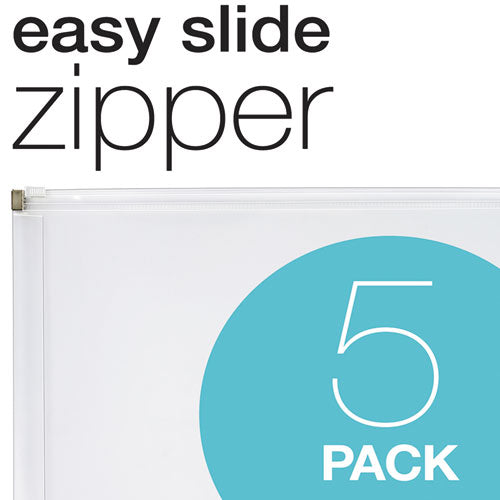 Pendaflex® wholesale. PENDAFLEX Poly Zip Envelope, Zipper Closure, 10 X 13, Clear, 5-pack. HSD Wholesale: Janitorial Supplies, Breakroom Supplies, Office Supplies.