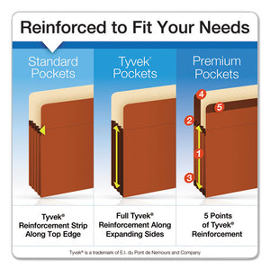 Pendaflex® wholesale. Earthwise By Pendaflex 100% Recycled File Pockets, 5.25" Expansion, Letter Size, Red Fiber. HSD Wholesale: Janitorial Supplies, Breakroom Supplies, Office Supplies.