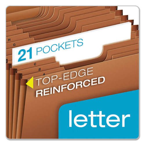 Pendaflex® wholesale. PENDAFLEX -duty Expanding File, 21 Sections, 1-3-cut Tab, Letter Size, Redrope. HSD Wholesale: Janitorial Supplies, Breakroom Supplies, Office Supplies.