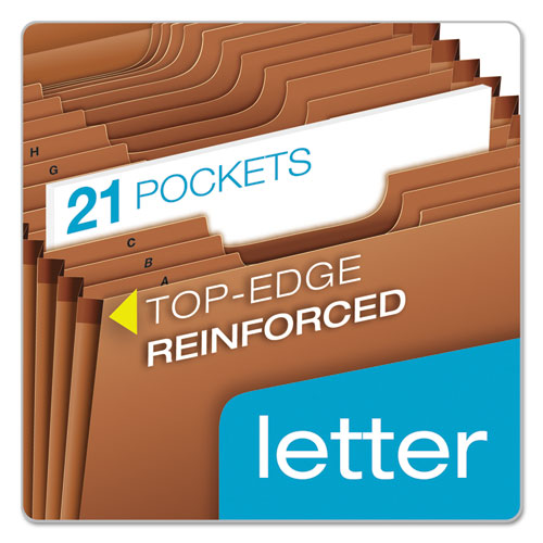 Pendaflex® wholesale. PENDAFLEX Heavy-duty Expanding File, 21 Sections, 1-3-cut Tab, Letter Size, Redrope. HSD Wholesale: Janitorial Supplies, Breakroom Supplies, Office Supplies.