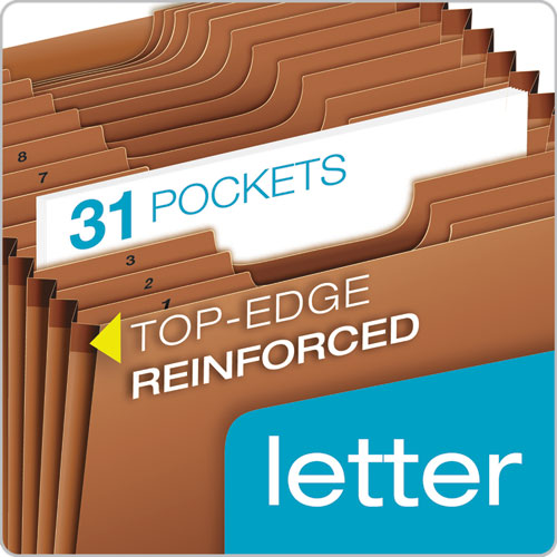 Pendaflex® wholesale. PENDAFLEX Heavy-duty Expanding File, 31 Sections, 1-3-cut Tab, Letter Size, Redrope. HSD Wholesale: Janitorial Supplies, Breakroom Supplies, Office Supplies.