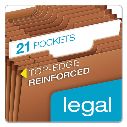 Pendaflex® wholesale. PENDAFLEX Heavy-duty Expanding File, 21 Sections, 1-3-cut Tab, Legal Size, Redrope. HSD Wholesale: Janitorial Supplies, Breakroom Supplies, Office Supplies.