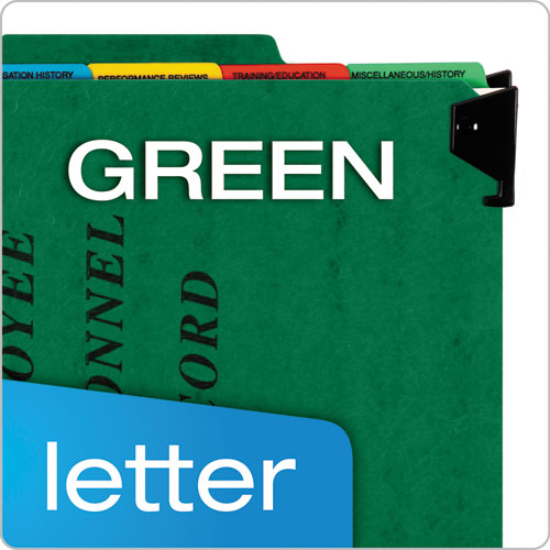 Pendaflex® wholesale. PENDAFLEX Hanging Style Personnel Folders, 1-3-cut Tabs, Center Position, Letter Size, Green. HSD Wholesale: Janitorial Supplies, Breakroom Supplies, Office Supplies.