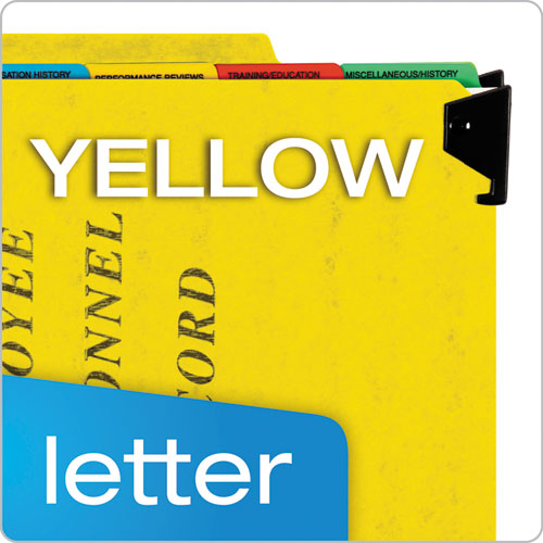 Pendaflex® wholesale. PENDAFLEX Hanging Style Personnel Folders, 1-3-cut Tabs, Center Position, Letter Size, Yellow. HSD Wholesale: Janitorial Supplies, Breakroom Supplies, Office Supplies.