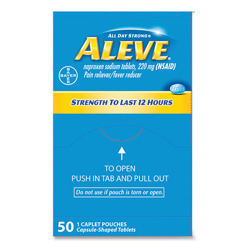 Aleve® wholesale. Pain Reliever Tablets, 50 Packs-box. HSD Wholesale: Janitorial Supplies, Breakroom Supplies, Office Supplies.