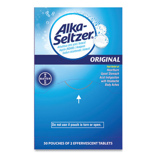 Alka-Seltzer® wholesale. Antacid And Pain Relief Medicine, Two-pack, 50 Packs-box. HSD Wholesale: Janitorial Supplies, Breakroom Supplies, Office Supplies.
