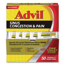 Load image into Gallery viewer, Advil® wholesale. Sinus Congestion And Pain Relief, 50-box. HSD Wholesale: Janitorial Supplies, Breakroom Supplies, Office Supplies.