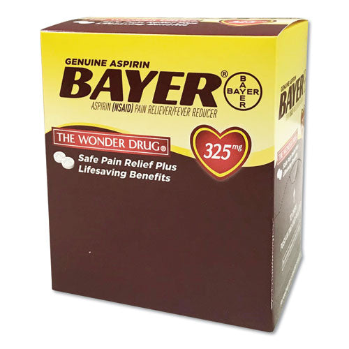 Bayer® wholesale. Aspirin Tablets, Two-pack, 50 Packs-box. HSD Wholesale: Janitorial Supplies, Breakroom Supplies, Office Supplies.