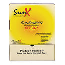 SunX® wholesale. Spf30 Sunscreen, Single Dose Pouch, 100-box. HSD Wholesale: Janitorial Supplies, Breakroom Supplies, Office Supplies.