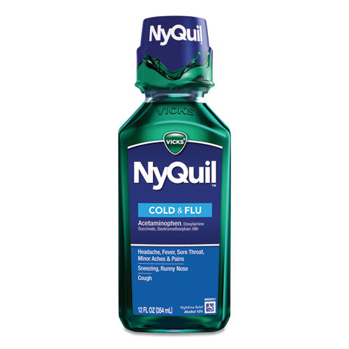 Vicks® wholesale. Nyquil Cold And Flu Nighttime Liquid, 12 Oz Bottle. HSD Wholesale: Janitorial Supplies, Breakroom Supplies, Office Supplies.