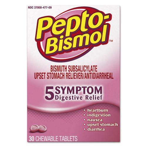 Pepto-Bismol™ wholesale. Chewable Tablets, Original Flavor, 30-box, 24 Box-carton. HSD Wholesale: Janitorial Supplies, Breakroom Supplies, Office Supplies.