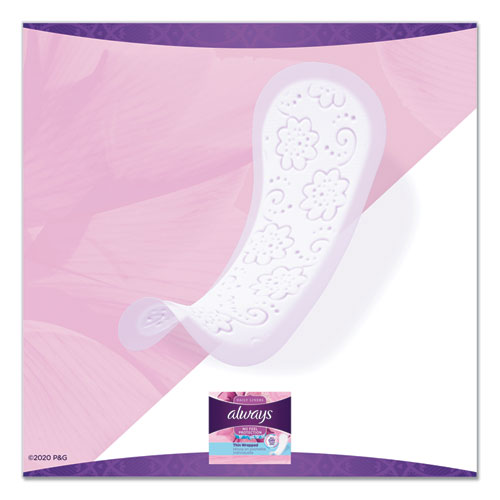 Always® wholesale. Thin Daily Panty Liners, Regular, 120-pack. HSD Wholesale: Janitorial Supplies, Breakroom Supplies, Office Supplies.