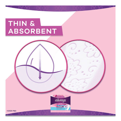 Always® wholesale. Thin Daily Panty Liners, Regular, 120-pack, 6 Packs-carton. HSD Wholesale: Janitorial Supplies, Breakroom Supplies, Office Supplies.