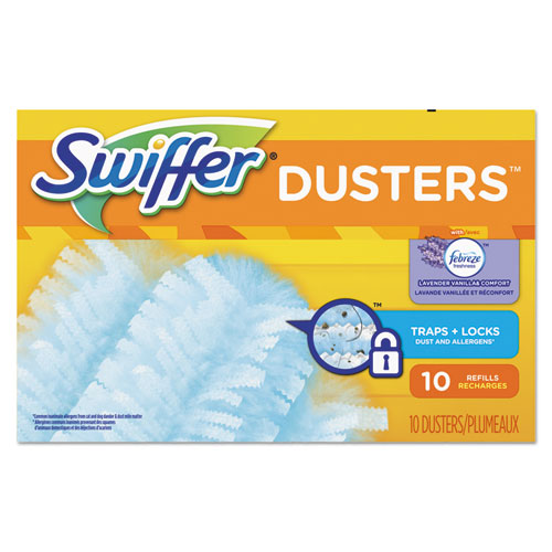 Swiffer® wholesale. Swiffer Refill Dusters, Dust Lock Fiber, Light Blue, Unscented, 10-box. HSD Wholesale: Janitorial Supplies, Breakroom Supplies, Office Supplies.