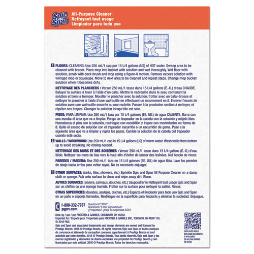 Spic and Span® wholesale. All-purpose Floor Cleaner, 27 Oz Box, 12-carton. HSD Wholesale: Janitorial Supplies, Breakroom Supplies, Office Supplies.