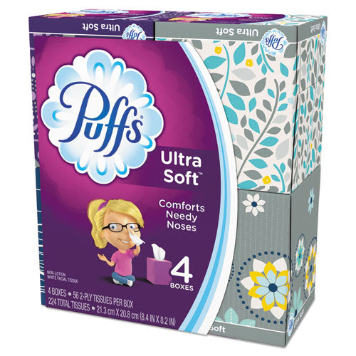 Ultra Soft Facial Tissue, 2-ply, White, 56 Sheets-box, 4 Boxes-pack, 6 Packs-carton