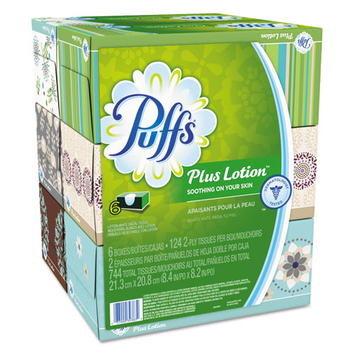 Puffs® wholesale. PUFFS Plus Lotion Facial Tissue, 2-ply, White, 124 Sheets-box, 6 Boxes-pack, 4 Packs-carton. HSD Wholesale: Janitorial Supplies, Breakroom Supplies, Office Supplies.