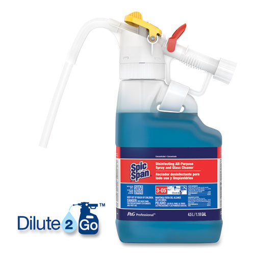 P&G Professional™ wholesale. P&G Dilute 2 Go, Spic And Span Disinfecting All-purpose Spray And Glass Cleaner, Fresh Scent, , 4.5 L Jug, 1-carton. HSD Wholesale: Janitorial Supplies, Breakroom Supplies, Office Supplies.