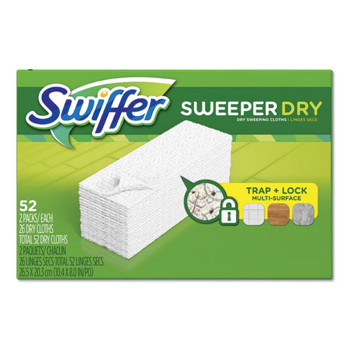 Swiffer® wholesale. Swiffer Dry Refill Cloths, White, 10 2-5" X 8", 52-box, 3 Boxes-carton. HSD Wholesale: Janitorial Supplies, Breakroom Supplies, Office Supplies.