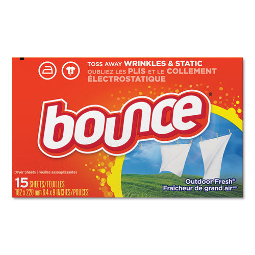 Bounce® wholesale. Fabric Softener Sheets, Outdoor Fresh, 15-box, 15 Box-carton. HSD Wholesale: Janitorial Supplies, Breakroom Supplies, Office Supplies.