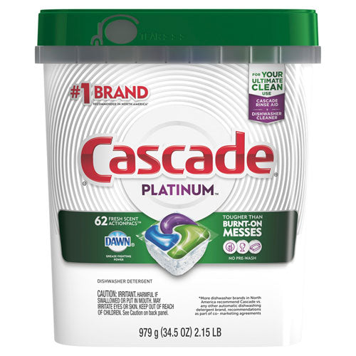 Cascade® wholesale. CASCADE Actionpacs, Fresh Scent, 34.5 Oz, 62-bag, 3 Bags-carton. HSD Wholesale: Janitorial Supplies, Breakroom Supplies, Office Supplies.