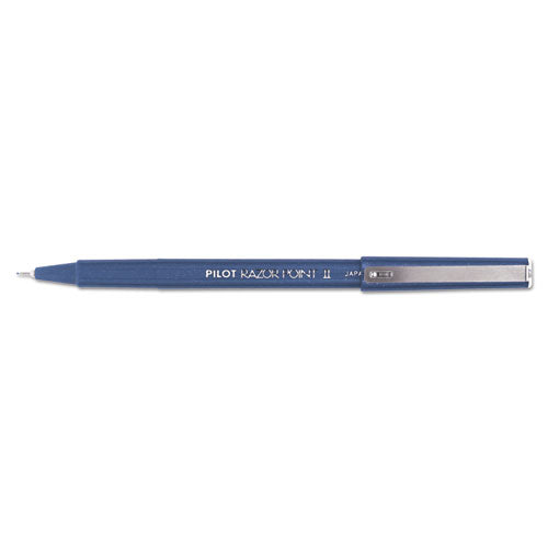 Razor Point Ii Stick Porous Point Marker Pen, 0.2mm, Blue Ink-barrel,