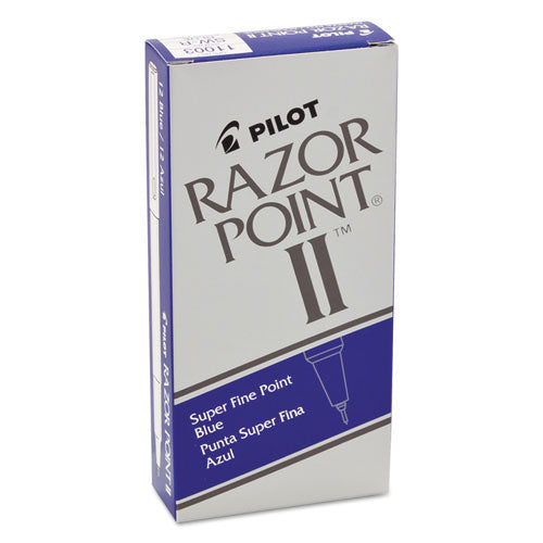 Pilot® wholesale. Razor Point Ii Stick Porous Point Marker Pen, 0.2mm, Blue Ink-barrel, Dozen. HSD Wholesale: Janitorial Supplies, Breakroom Supplies, Office Supplies.