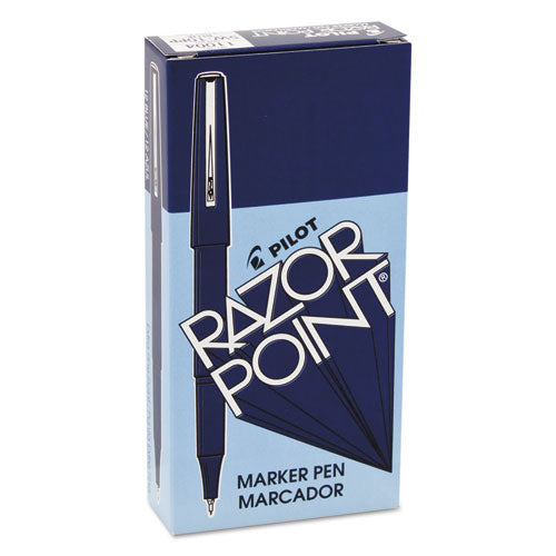 Pilot® wholesale. Razor Point Stick Porous Point Marker Pen, 0.3mm, Blue Ink-barrel, Dozen. HSD Wholesale: Janitorial Supplies, Breakroom Supplies, Office Supplies.